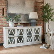 Darcy globe vases on a white sideboard