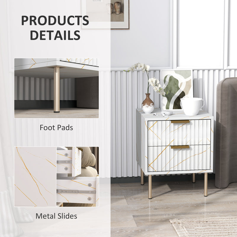 Marble-effect bedside table – image 7