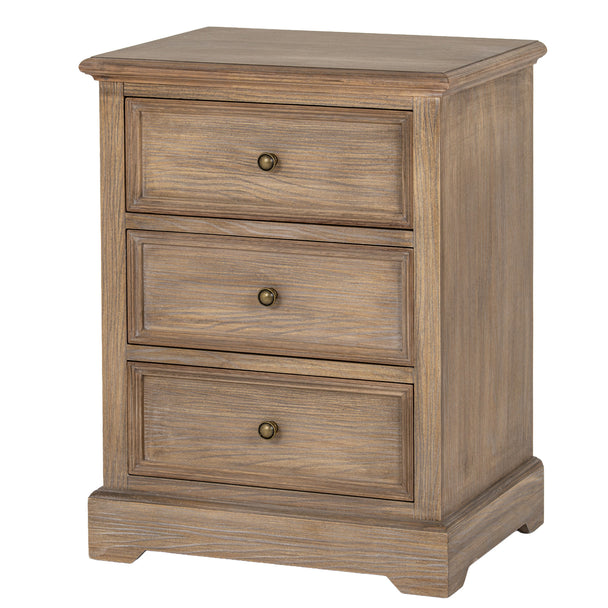 Delphine three-drawer chest at an angle