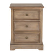 Delphine three-drawer wooden chest from the front on white