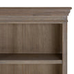Close-up of the cornice and an open shelf