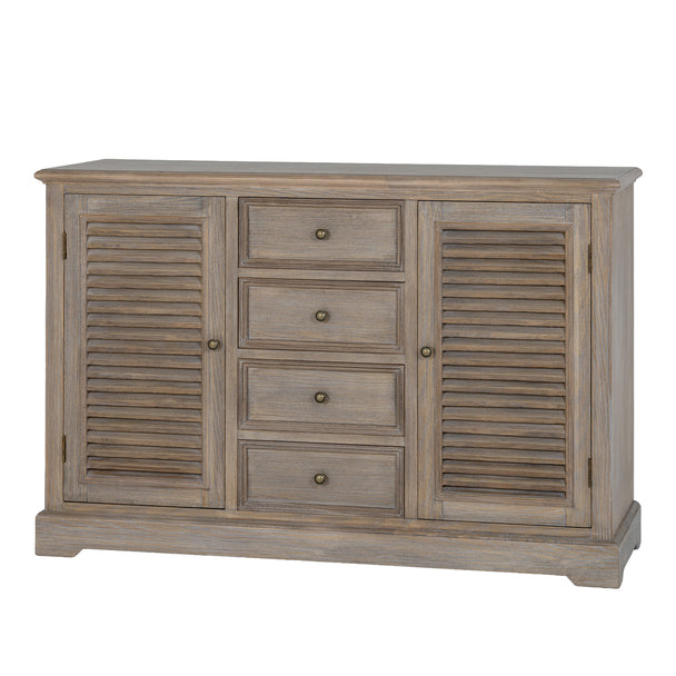 Delphine dresser base with four drawers and two louvred doors