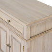 close-up of the top, drawer and moulded edge