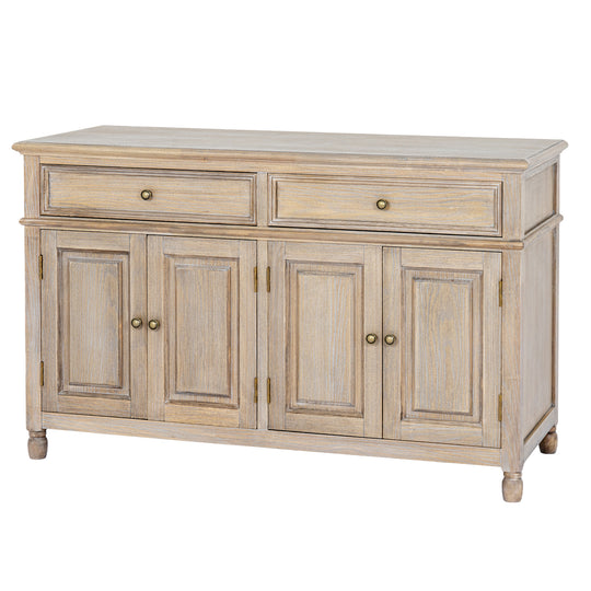 Delphine limed wood sideboard with four doors and two drawers