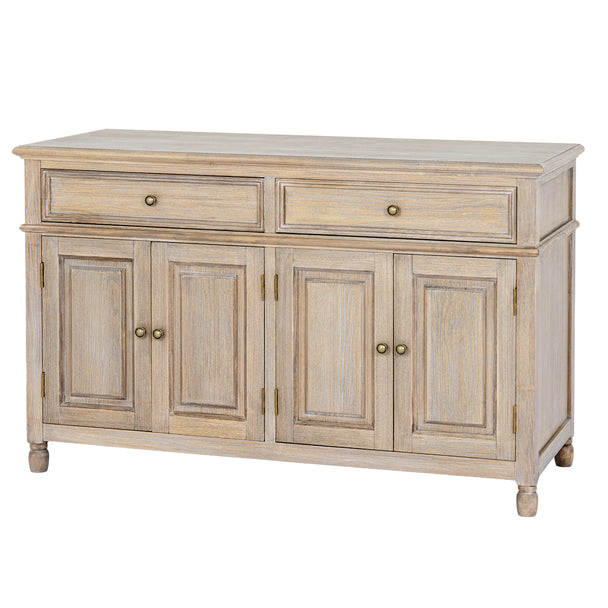 Delphine limed wood sideboard with four doors and two drawers