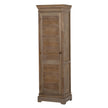 Delphine tall louvred wooden cabinet, angled front view