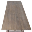 Delphine table top showing the plank wood grain