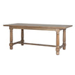 Delphine 200cm wooden dining table with turned legs, side view