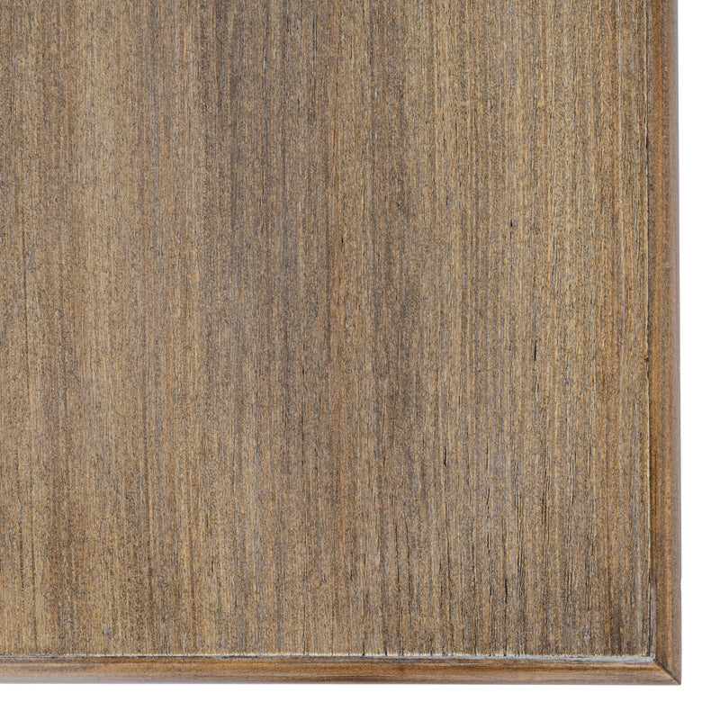 Close-up of the weathered wood grain on the seat