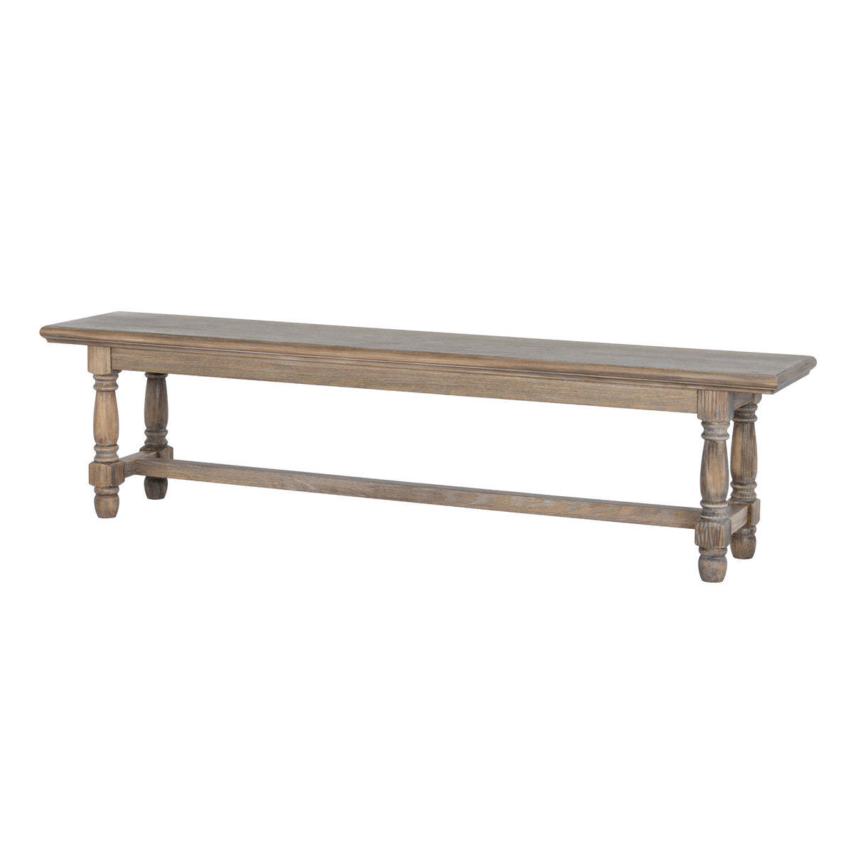 Delphine wooden dining bench on a white background