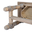 Underside of the bench showing the leg fixings