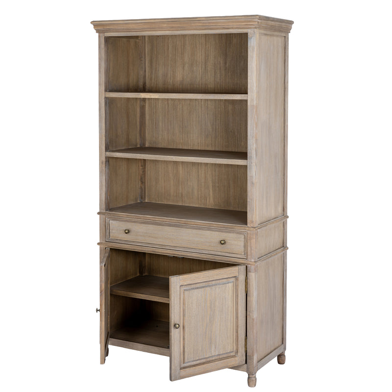 Delphine dresser with a cupboard door open showing the inside shelf