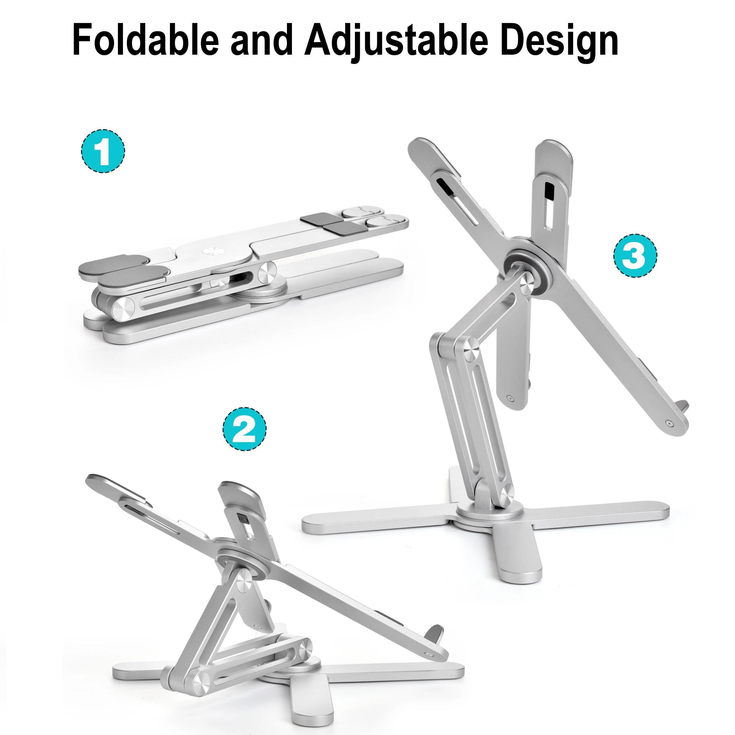 Adjustable Aluminium Laptop Stand with 360° Rotation