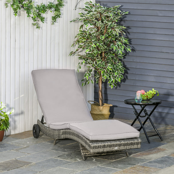 Grey rattan sun lounger – image 2