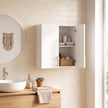 HOMCOM Bathroom Wall Cabinet, Wall-Mounted Bathroom Storage Cabinet with 2 Doors, Adjustable Shelf, High Gloss White – view 2