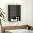 40 cm louvred bathroom wall cabinet in black – image 10