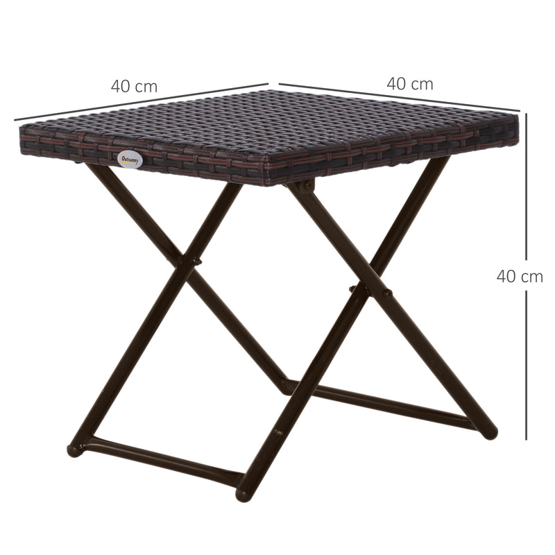 Folding rattan side table – image 3