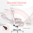 Reclining gaming chair – pink & white – image 5