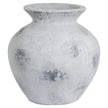 Downton large antique white stone-effect vase, front view