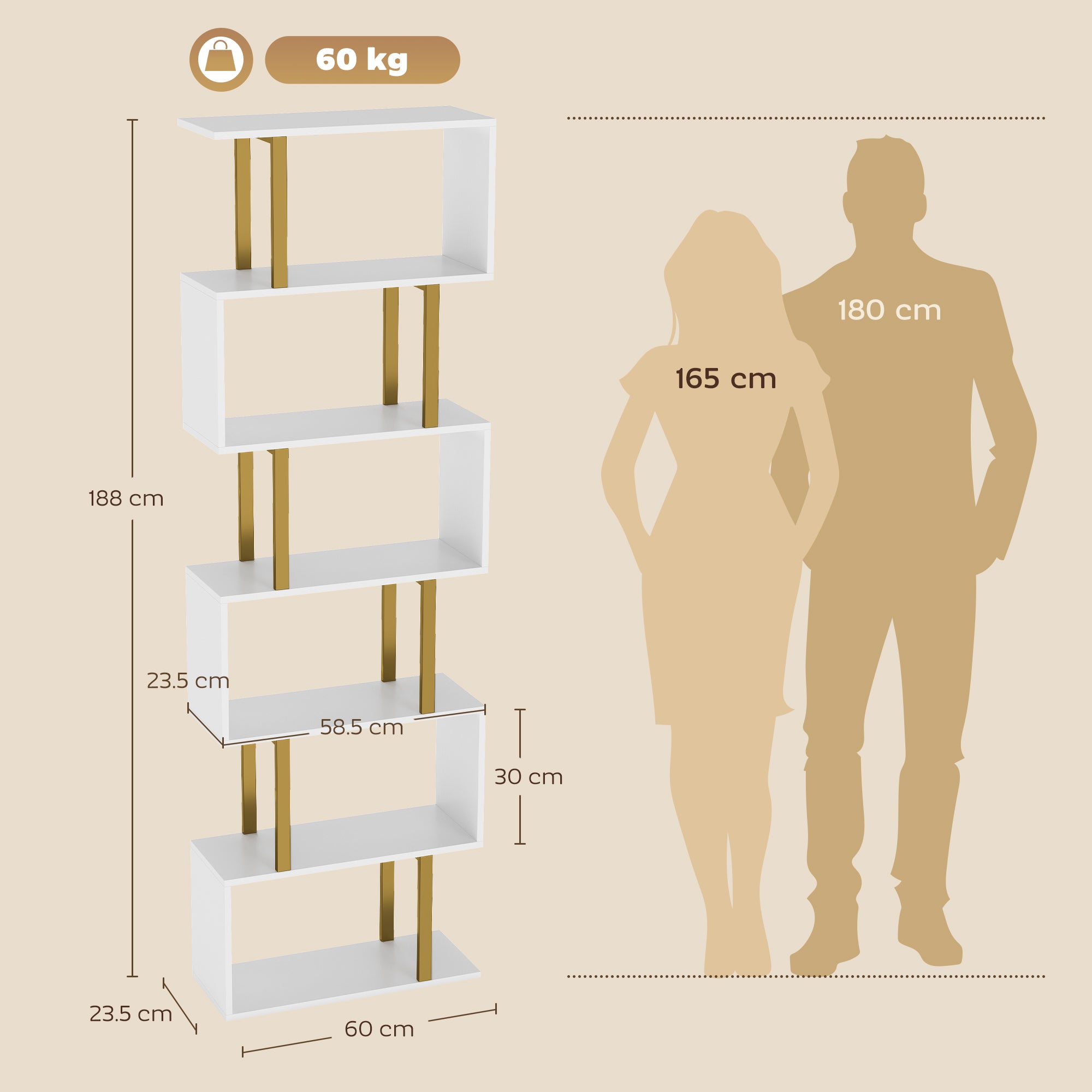 Industrial Freestanding Bookshelf, Storage Shelving Unit for Bedroom and Living Room