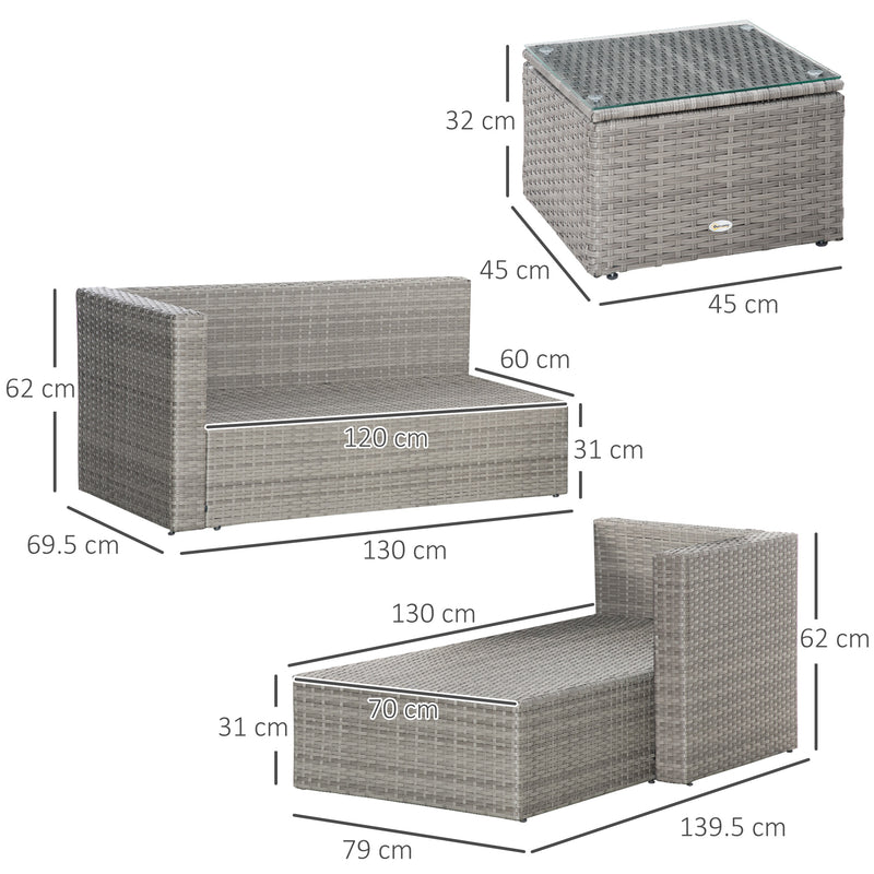 Rattan chaise sofa set – image 3