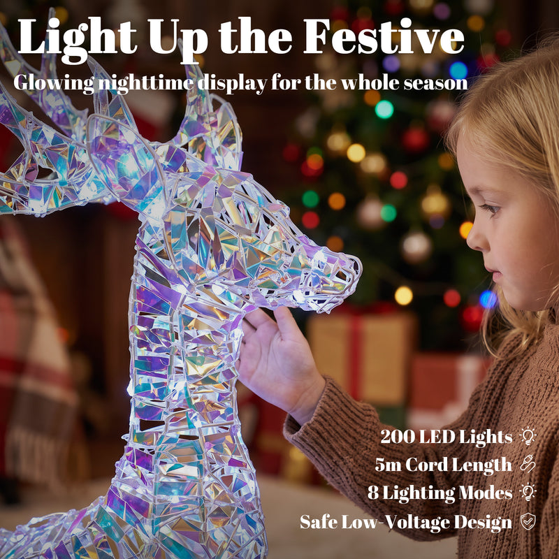 Close-up of LED lights on the Christmas figures