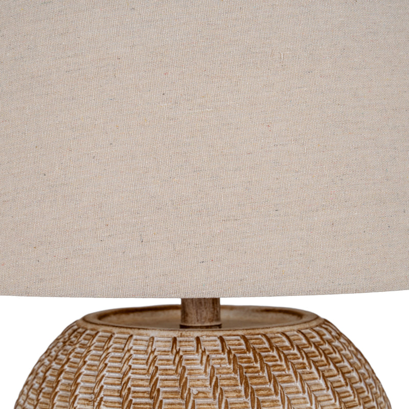 Linen shade above the textured Dune base