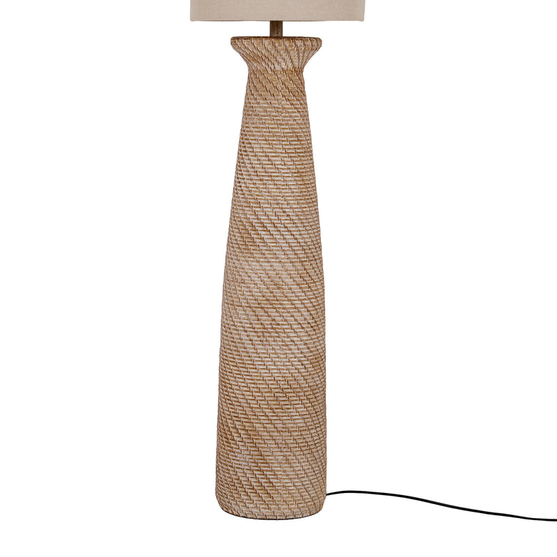 Textured column base of the Dune floor lamp with cable