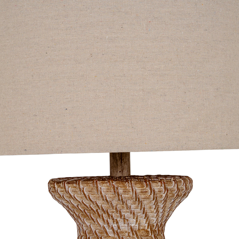 Close-up of the cream linen shade