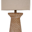 Close-up of the textured base top and linen shade