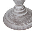 Round stepped base with whitewash finish