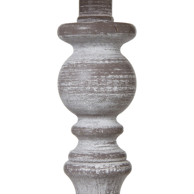 Close-up of the carved, turned column