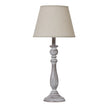 Dunum whitewashed column table lamp with linen shade