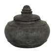 Dusk large charcoal ceramic pot with lid on white