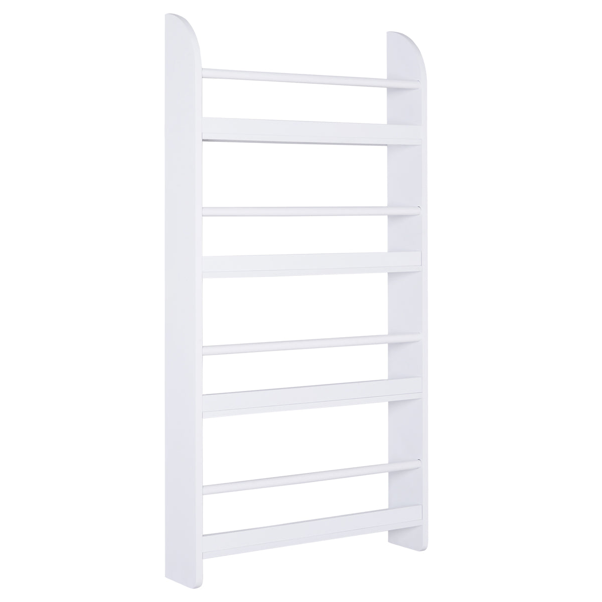 113 cm 4-Tier Wall-Mounted Book Shelf – White