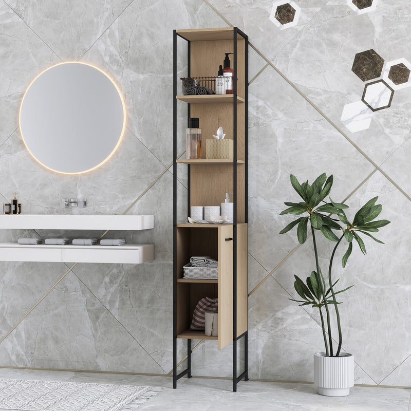 Tall 185 cm natural cabinet on legs – image 9