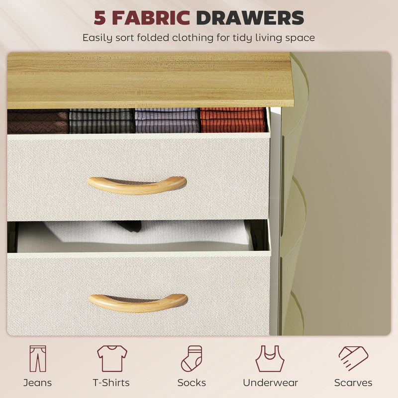 5-drawer fabric chest with side pockets – image 4