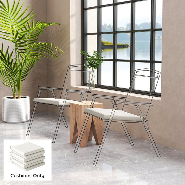 Cream white garden seat cushions set of 6 – image 2
