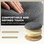 Storage Sitting Bench with Lid, Round Storage Ottoman with Rubberwood Legs, Dark Grey