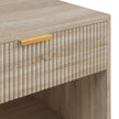 HOMCOM Bedside Table with Drawer and Open Compartment, Nightstand with Handle for Bedroom, Living Room, Natural Wood – view 10