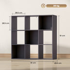 Nine-Cube Storage Shelf - Grey