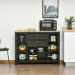 Black & oak glass door sideboard – image 8