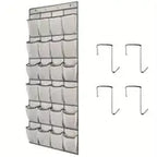 Clear Over The Door Shoe Organizer with 24 Fabric Pockets