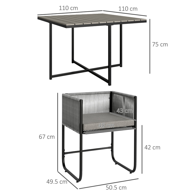 4-seater rattan cube dining set – image 3