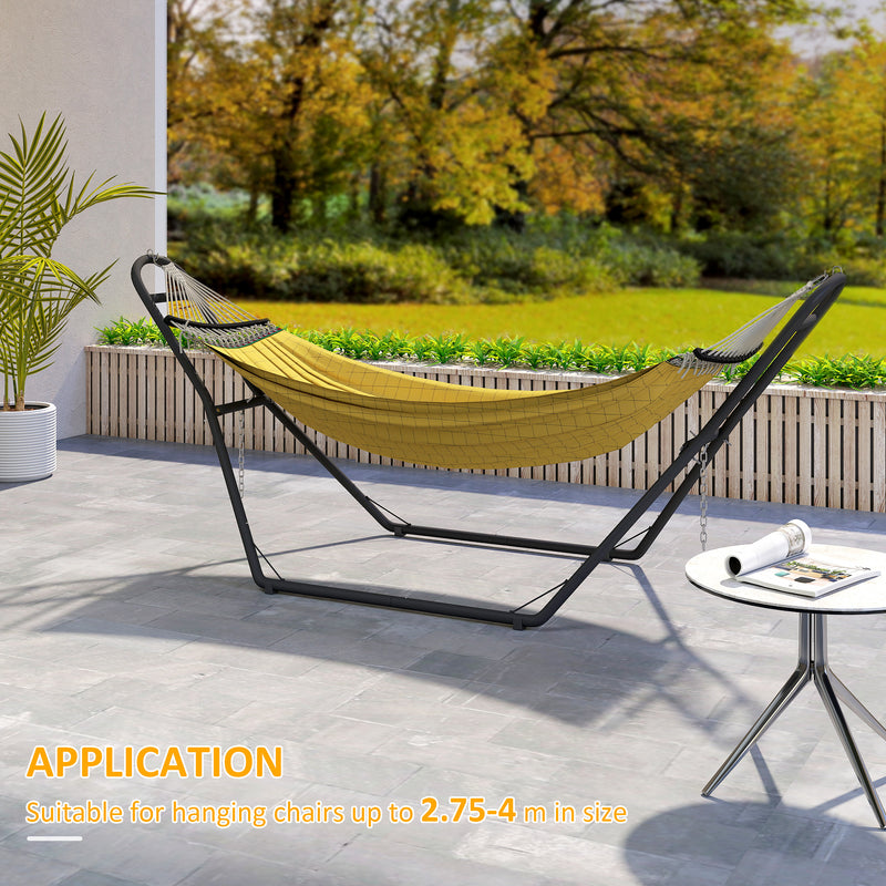 Outsunny 9ft Hammock Stand Adjustable Hammock Frame with Non-Slip Feet for Indoor Outdoor, 150 kg Capacity, Black – view 6