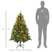 HOMCOM 1.5m 5ft Pre-Lit Christmas Tree Artificial Spruce Xmas Tree Warm White LED Holiday Décor with Metal Stand – view 3
