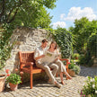 Outsunny Garden Bench 2 Seater, Wooden Outdoor Bench with Waterproof Cover, Garden Seat with Ergonomic Backrest – view 2