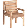 Outsunny Wooden Garden Dining Chair, Outdoor Chair Garden Armchair with Curved Seat and Wide Armrests, Natural Wood