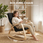 Lounge Chair, Comfortable Relax Rocking Chair with Headrest, 67W x 92D x 89H cm, Black