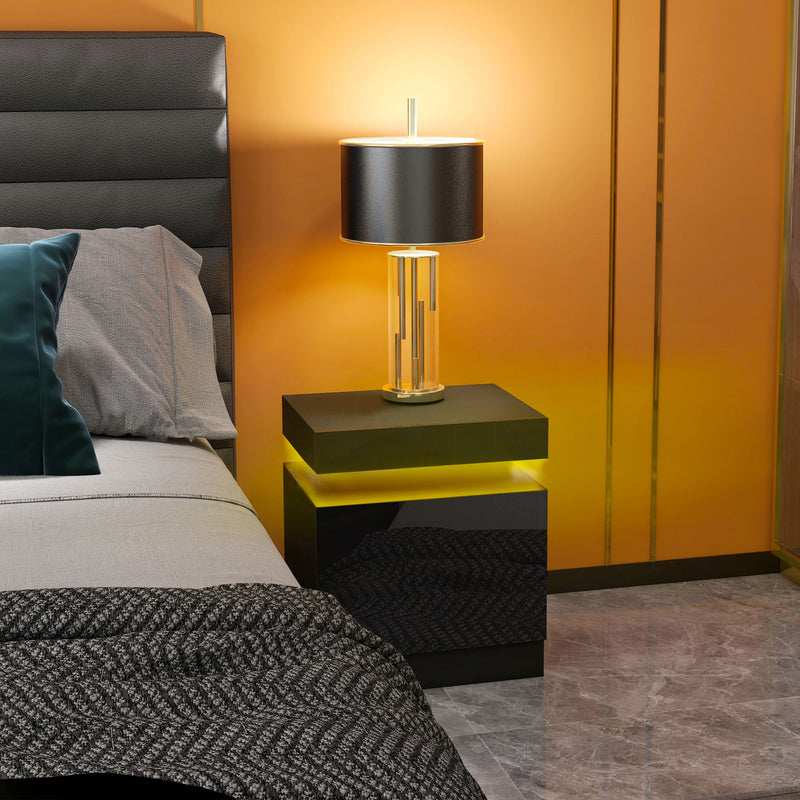 Black LED bedside table – image 8